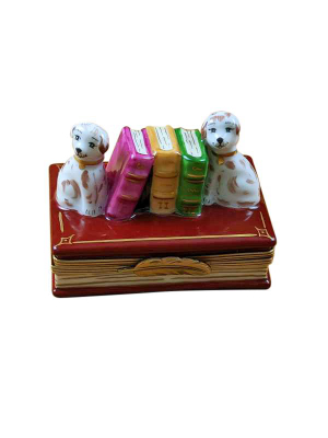Book With Dog Bookends Limoges