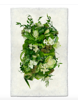 Green And White Collective Floral