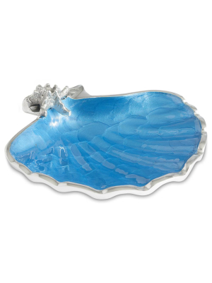 Julia Knight Scallop Starfish 8.5" Bowl In Azure