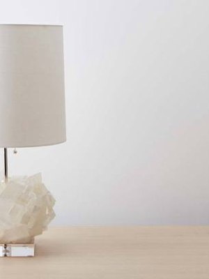 Calcite Table Lamp With Lucite Base