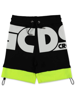 Gcds Kids Logo Printed Drawstring Shorts