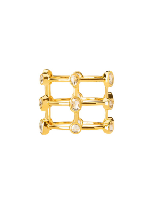 Mixed Shape Diamond Cage Ring - Yellow Gold