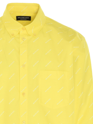 Balenciaga Allover Logo Print Shirt