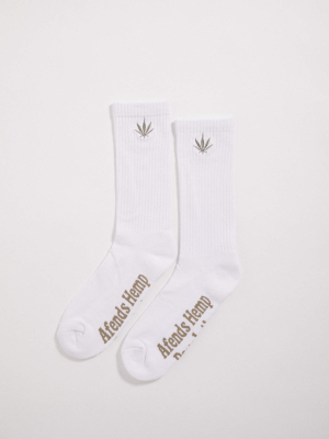 Afends Unisex Happy Hemp - Socks One Pack - White
