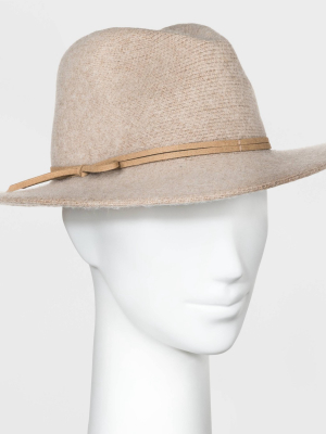 Women's Knit Felt Fedora Hat - Universal Thread™ Cream One Size
