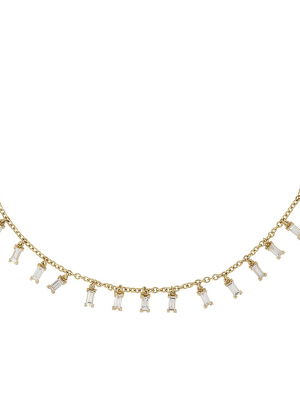 Baguette Drop Necklace Y-d-l