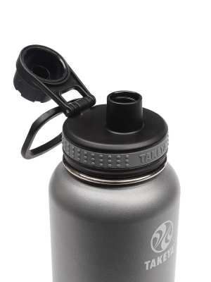 Takeya 32oz Originals Insulated Stainless Steel Water Bottle With Spout Lid - Graphite