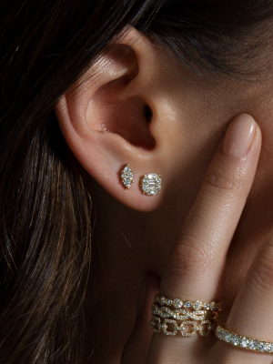 14kt Rose Gold Diamond Baguette Larissa Stud Earrings