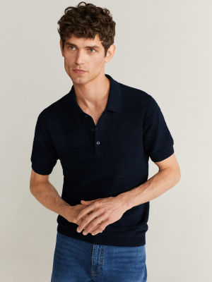 Structured Knit Cotton Polo