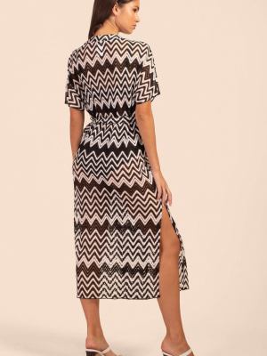 Drift Crochet Midi Wrap Dress