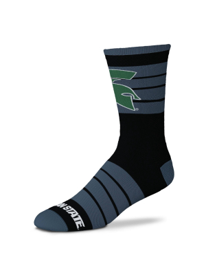 Ncaa Michigan State Spartans Men's Quad Black Crew Socks - 10-13