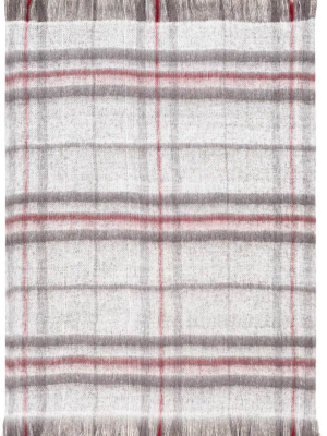 Sterling Throw Dark Red/medium Gray/white