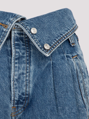 Re/done Foldover Waist Detailed Jeans