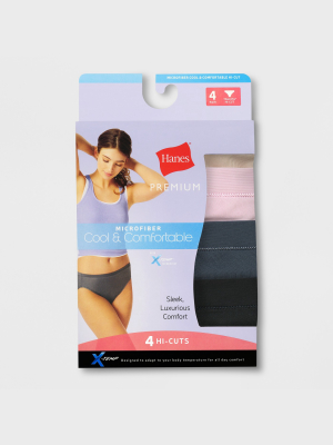 Hanes Premium Women's Cool & Comfortable Microfiber Hi-cut Panties 4pk