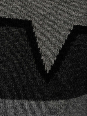 Valentino V Intarsia Crewneck Sweater