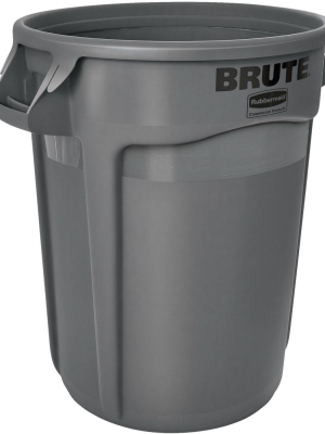 Rubbermaid Commercial Brute Garbage Can, Round, Plastic, 32 Gallon, Gray