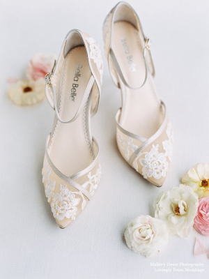 Lace Nude Block Heel Wedding Shoe