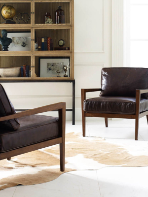 Laurent Accent Chair - Dark Brown Leather