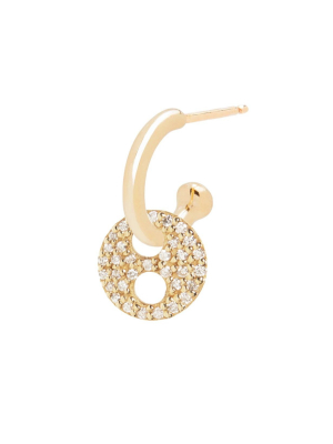 Diamond Signature Button Earring