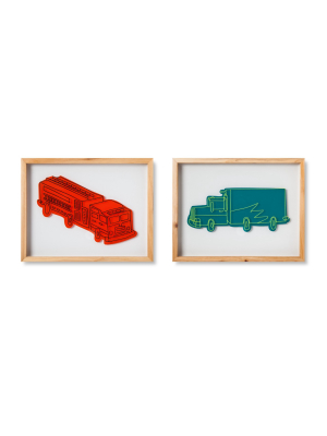 2pk Car And Truck Wall Decor - Pillowfort™