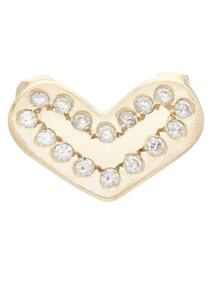 Heart Spacer Charm With 16 Diamonds