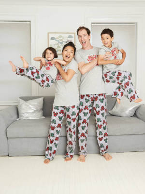 Women's Holiday Mickey Mouse Fleece Matching Family Pajama Pants - Gray
