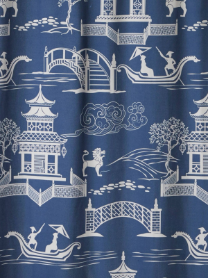 Vern Yip Chinoiserie Shower Curtain Blue - Skl Home