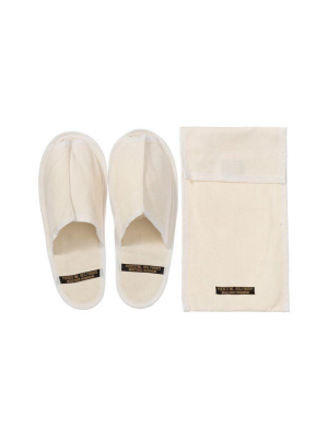 Waxed Canvas Portable Slipper - Large - Off White