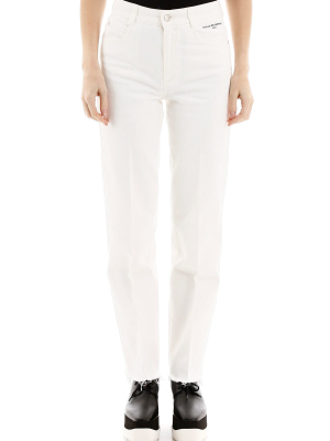 Stella Mccartney Unfinished Hem Straight Fit Jeans