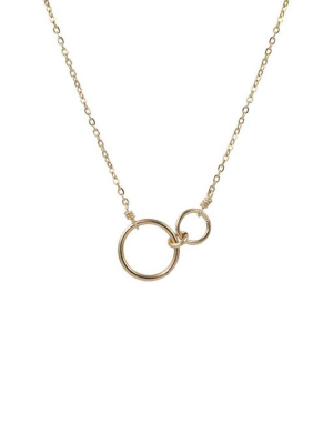 Offset Interlock Circles Necklace
