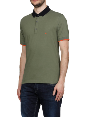 Fay Contrast Collar Polo Shirt