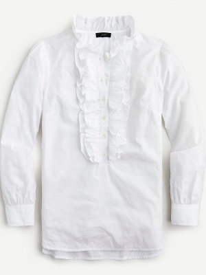 Ruffle-front Classic-fit Boy Shirt In Stripe