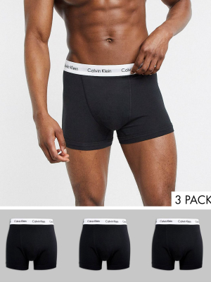 Calvin Klein Trunks 3 Pack In Cotton Stretch