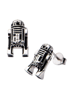 Women's Star Wars' R2-d2 925 Sterling Silver Stud Earrings