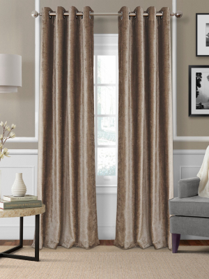 Victoria Velvet Room Darkening Window Curtain Panel - Elrene Home Fashions