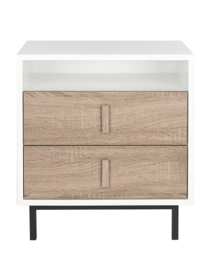 Kefton Storage Cabinet White/oak/black - Safavieh