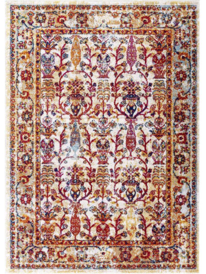 Eastham Area Rug Ivory/blue/orange/yellow/red