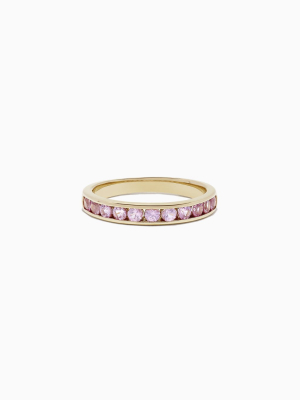 Effy 14k Yellow Gold Channel Set Pink Sapphire Ring, 0.84 Tcw