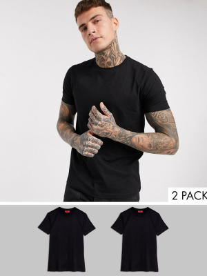 Hugo 2 Pack T-shirts In Black