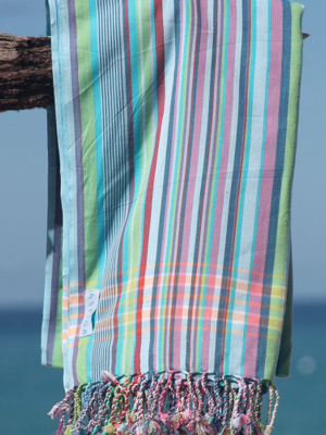 Baringo Stripe Kikoy | Turquoise