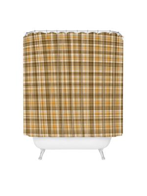 Lisa Argyropoulos Holiday Butternut Plaid Shower Curtain Brown - Deny Designs