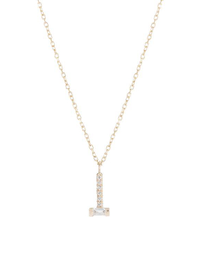 Baguette Diamond Drop Necklace