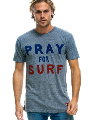 Pray For Surf Tee - Heather Grey