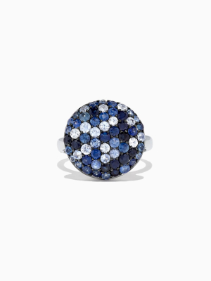 Effy Splash Sterling Silver Blue Sapphire Circle Ring, 2.95 Tcw
