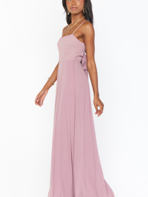 Lauren Tie Maxi Dress ~ Antique Rose Chiffon