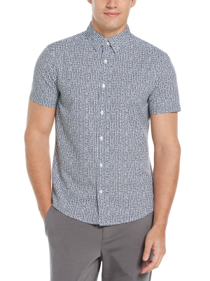 Big & Tall Scratch Print Houndstooth Shirt