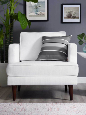 Aisley Upholstered Fabric Armchair White