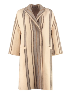 Brunello Cucinelli Striped Tailored Coat