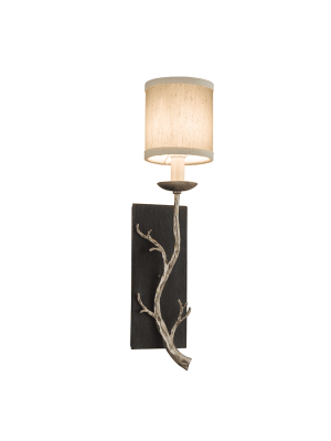 Adirondack 1lt Wall Sconce Graphite And Silver Leaf