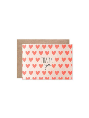 Thank You Neon Hearts Card
